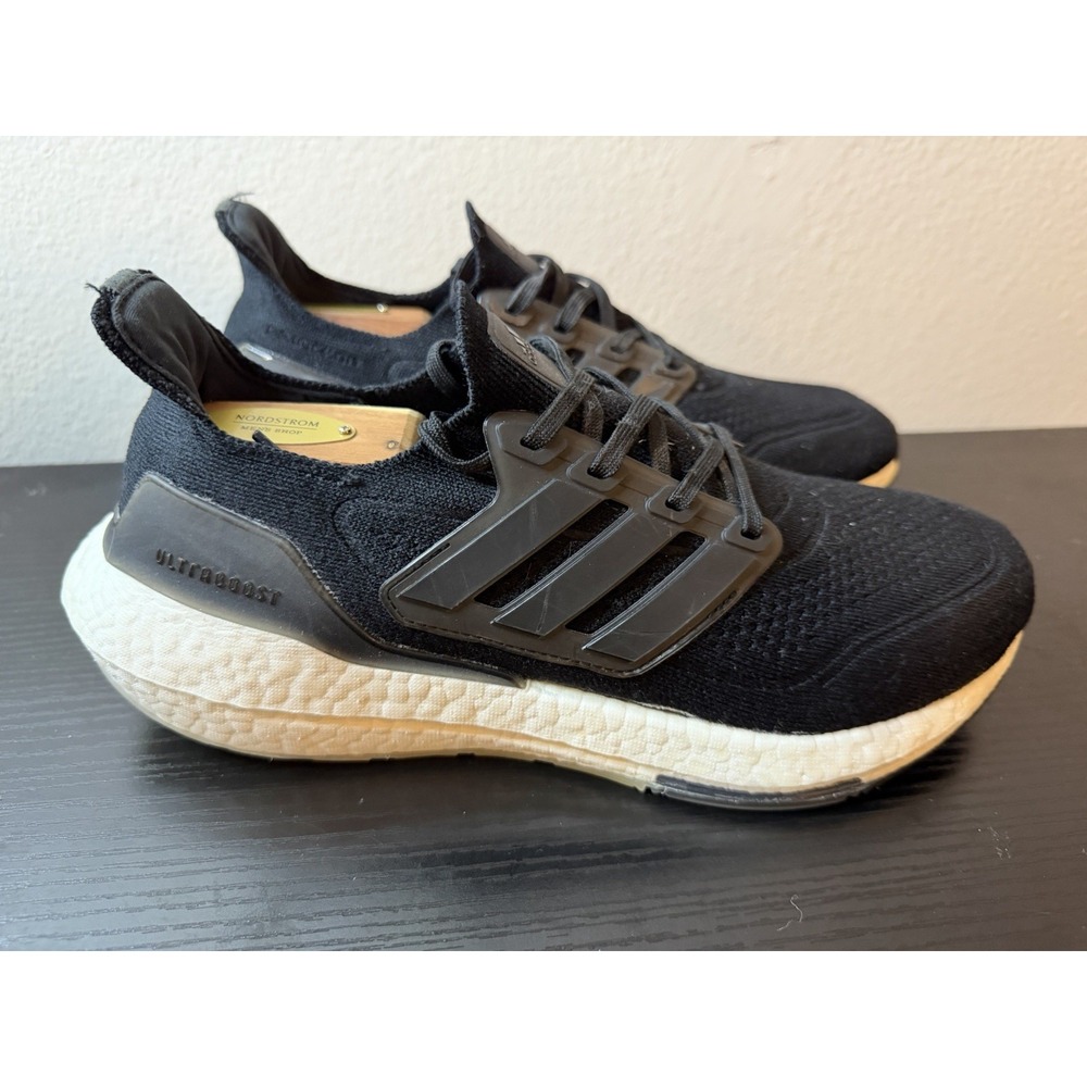 Adidas UltraBoost 21 Womens Size 9 Black White Walking Running Shoes Sneakers
